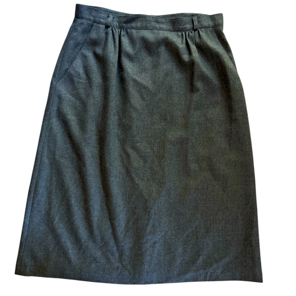 Vintage Celeste sport made in USA 100% wool knee length skirt pockets gray sz 18 - Picture 1 of 8